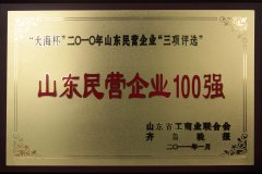 ”Sea Cup” top 100 private enterprises in Shandong