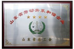 Labor relations harmonious enterprise in Shandong Province