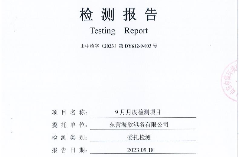 东营优发国际港务有限公司-9月份环境检测报告（有组织废气）17-20