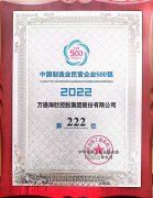 中国制造业民营企业500强第222位